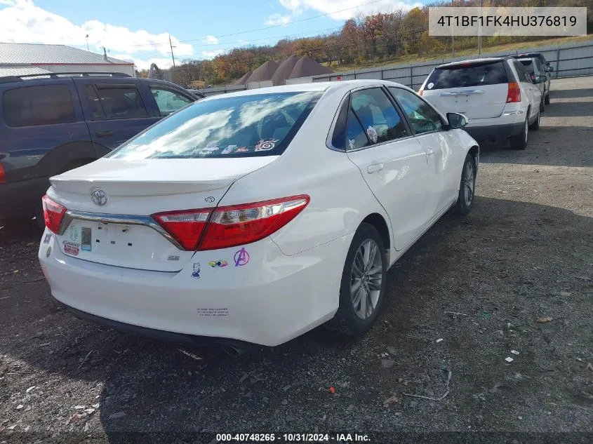 2017 Toyota Camry Se VIN: 4T1BF1FK4HU376819 Lot: 40748265