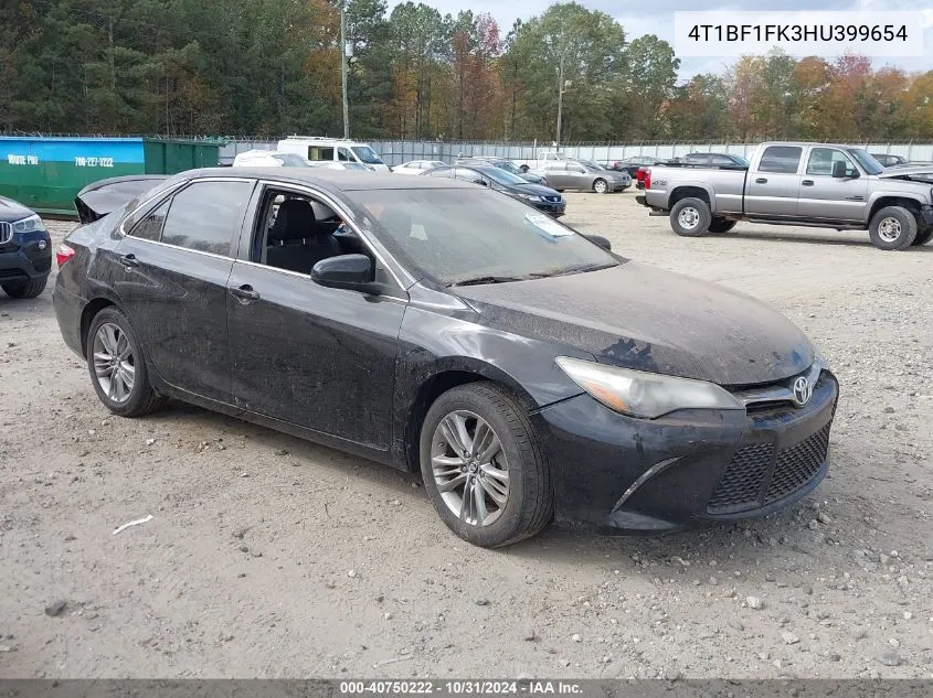 2017 Toyota Camry Se VIN: 4T1BF1FK3HU399654 Lot: 40750222