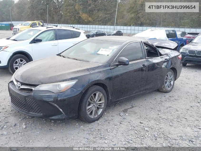 2017 Toyota Camry Se VIN: 4T1BF1FK3HU399654 Lot: 40750222