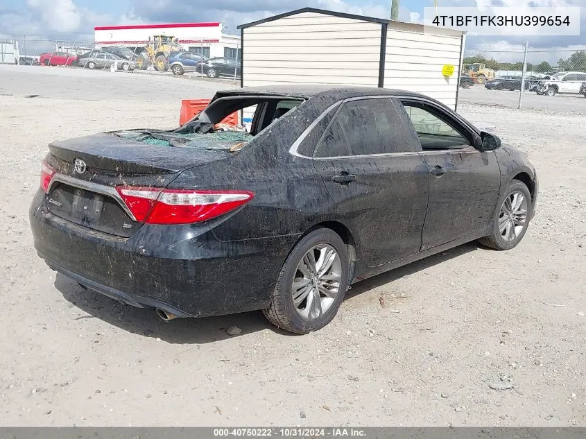 2017 Toyota Camry Se VIN: 4T1BF1FK3HU399654 Lot: 40750222