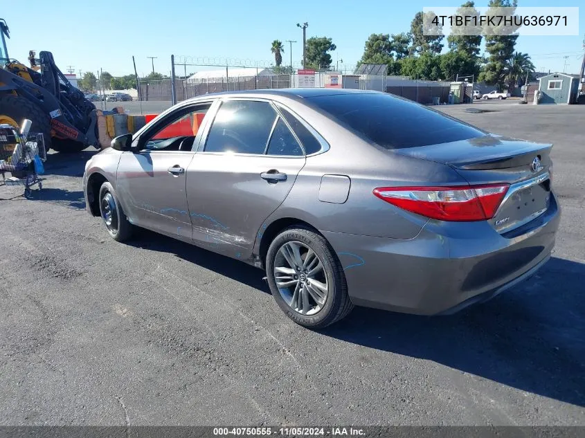 2017 Toyota Camry Se VIN: 4T1BF1FK7HU636971 Lot: 40750555