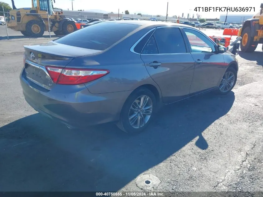 2017 Toyota Camry Se VIN: 4T1BF1FK7HU636971 Lot: 40750555