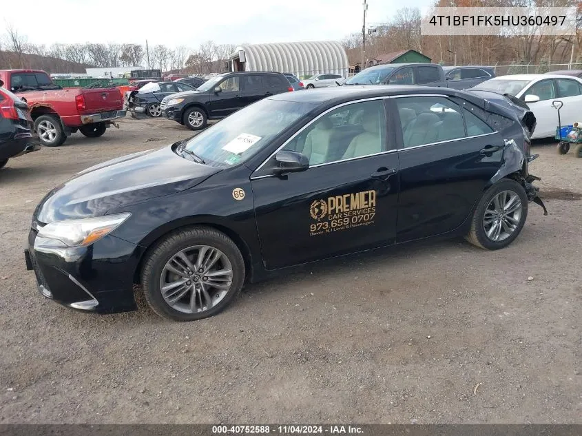 2017 Toyota Camry Se VIN: 4T1BF1FK5HU360497 Lot: 40752588