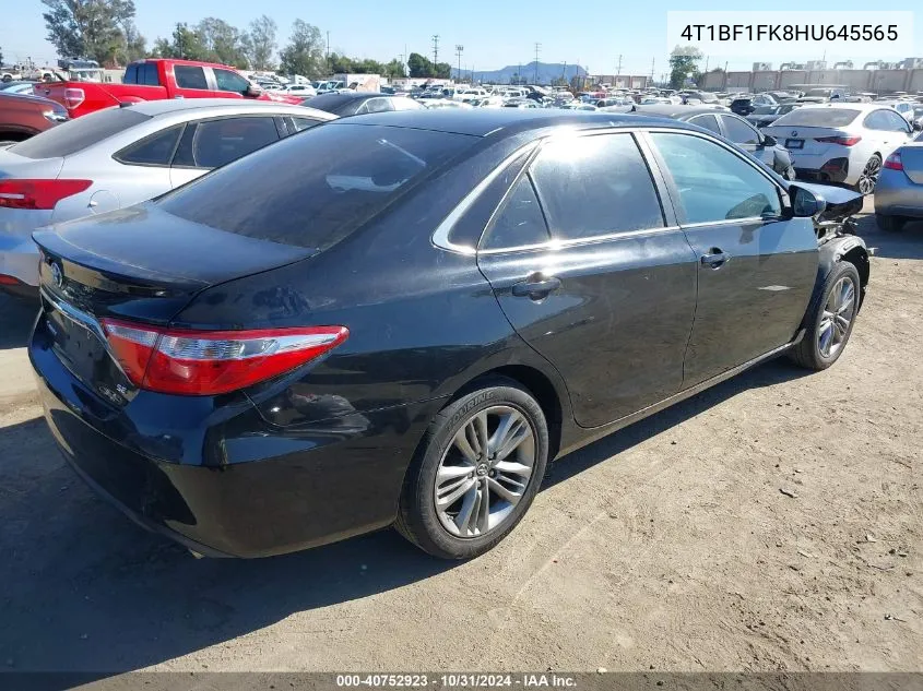 2017 Toyota Camry Se VIN: 4T1BF1FK8HU645565 Lot: 40752923