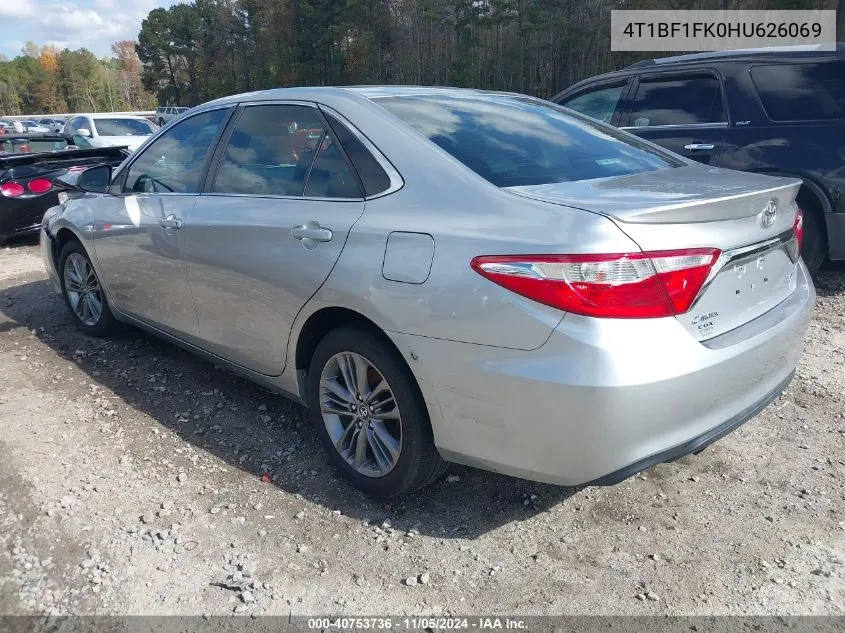 2017 Toyota Camry Se VIN: 4T1BF1FK0HU626069 Lot: 40753736