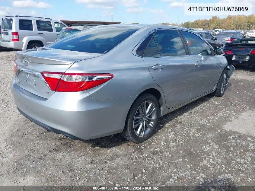 2017 Toyota Camry Se VIN: 4T1BF1FK0HU626069 Lot: 40753736