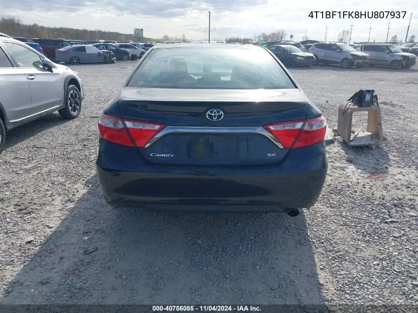 2017 Toyota Camry Se VIN: 4T1BF1FK8HU807937 Lot: 40756085