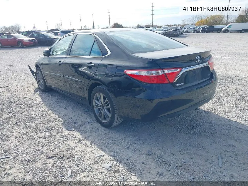 2017 Toyota Camry Se VIN: 4T1BF1FK8HU807937 Lot: 40756085