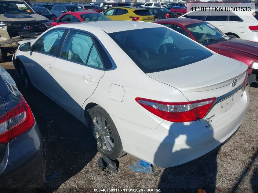 2017 Toyota Camry Se VIN: 4T1BF1FK6HU303533 Lot: 40758911