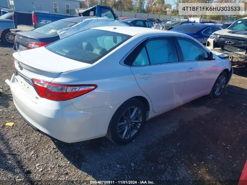 2017 Toyota Camry Se VIN: 4T1BF1FK6HU303533 Lot: 40758911