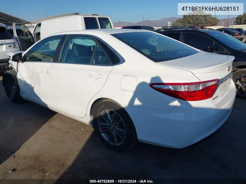 2017 Toyota Camry Se VIN: 4T1BF1FK6HU628151 Lot: 40762689