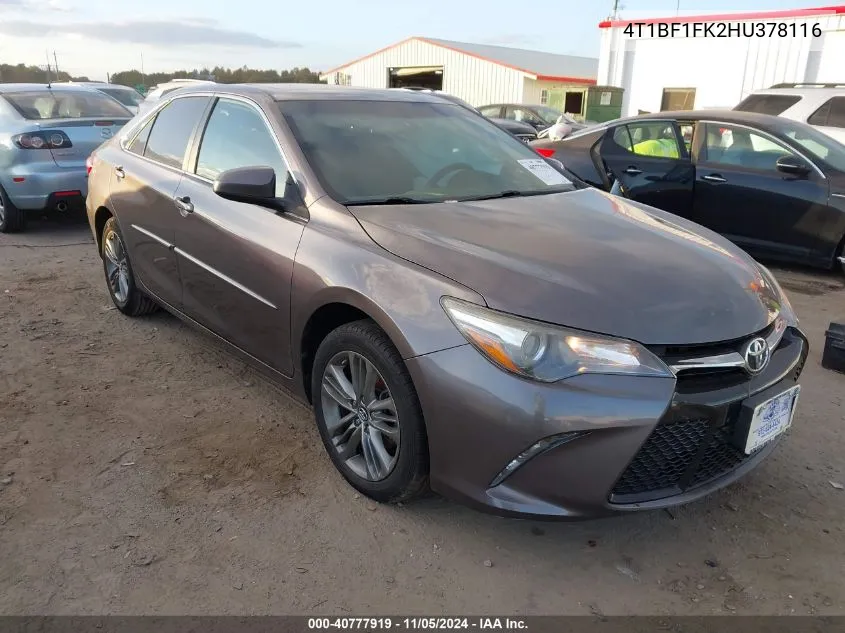 2017 Toyota Camry Se VIN: 4T1BF1FK2HU378116 Lot: 40777919