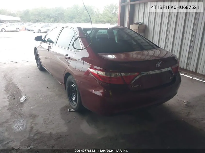 4T1BF1FK0HU687521 2017 Toyota Camry Le