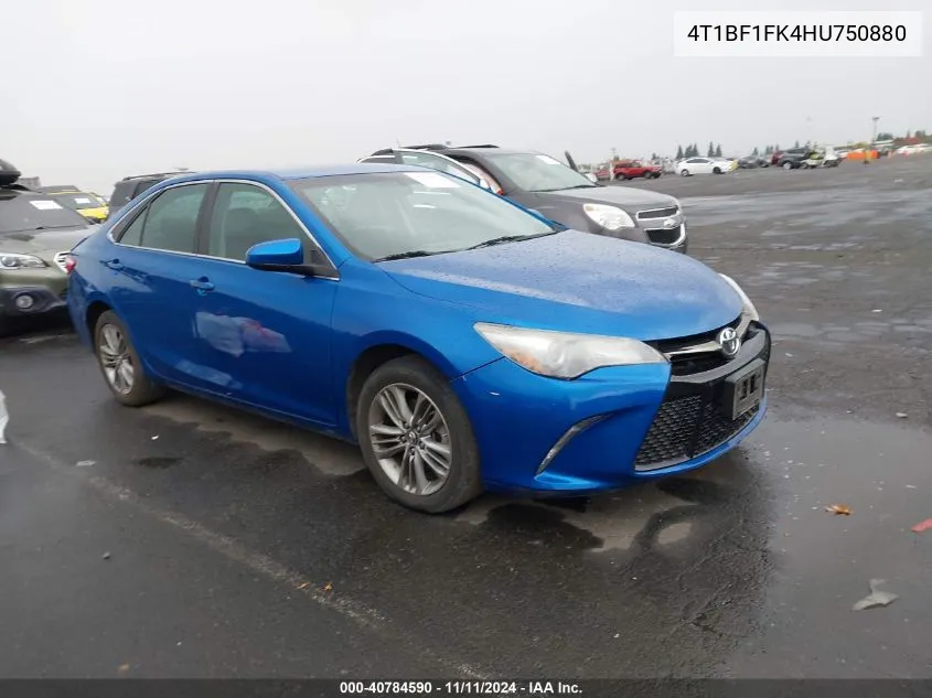 2017 Toyota Camry Se VIN: 4T1BF1FK4HU750880 Lot: 40784590