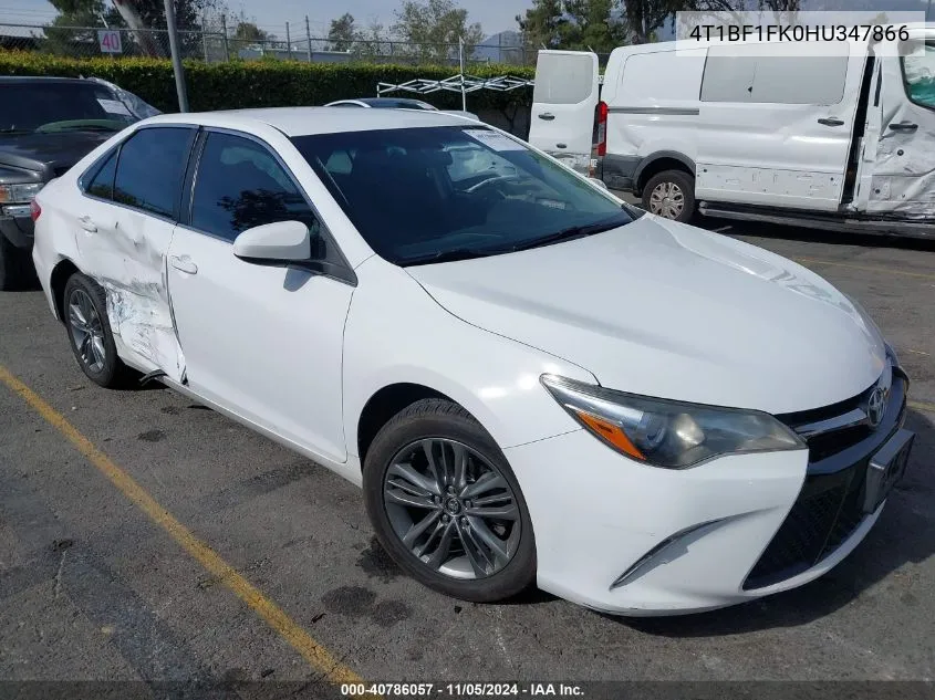 2017 Toyota Camry Se VIN: 4T1BF1FK0HU347866 Lot: 40786057