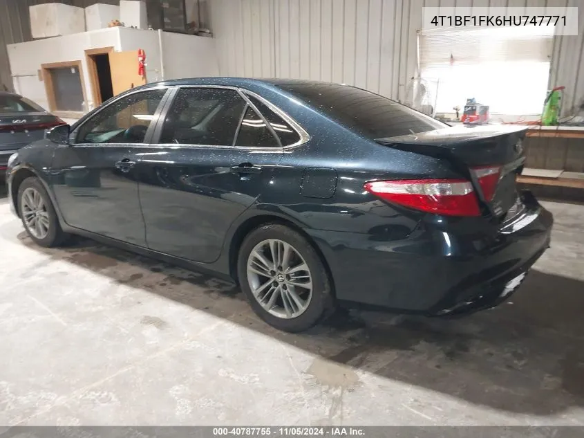 2017 Toyota Camry Se VIN: 4T1BF1FK6HU747771 Lot: 40787755