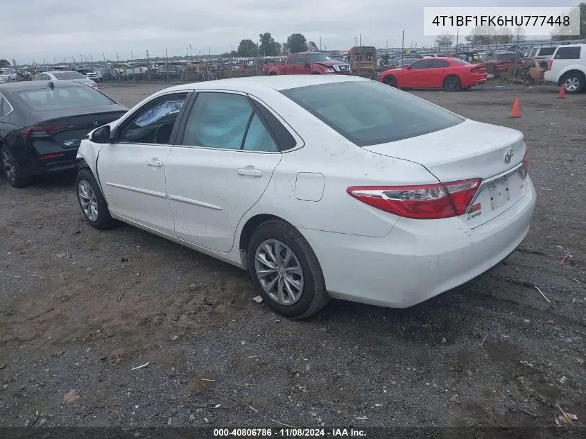 2017 Toyota Camry Le/Xle/Se/Xse VIN: 4T1BF1FK6HU777448 Lot: 40806786