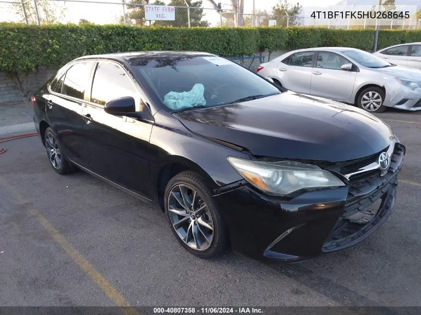 2017 Toyota Camry Xse VIN: 4T1BF1FK5HU268645 Lot: 40807358