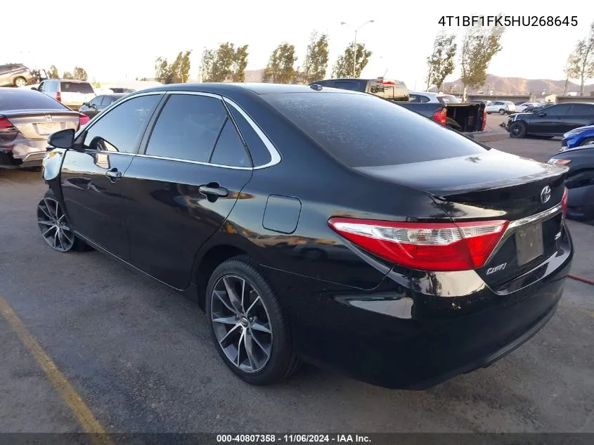 2017 Toyota Camry Xse VIN: 4T1BF1FK5HU268645 Lot: 40807358