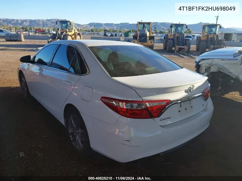 2017 Toyota Camry Se VIN: 4T1BF1FK2HU698049 Lot: 40825210