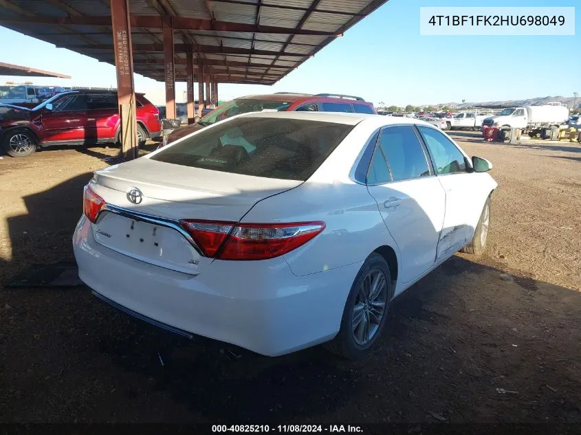 2017 Toyota Camry Se VIN: 4T1BF1FK2HU698049 Lot: 40825210