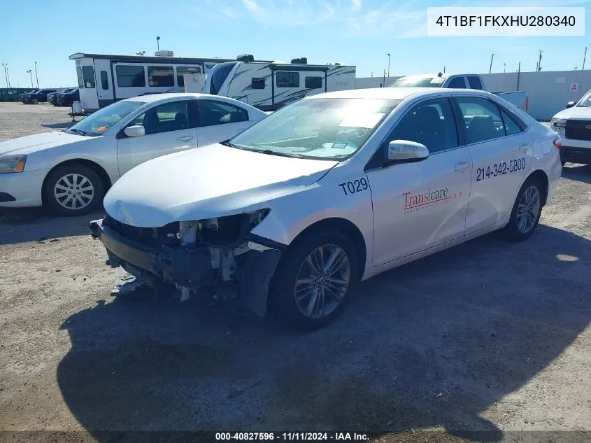 2017 Toyota Camry Se VIN: 4T1BF1FKXHU280340 Lot: 40827596