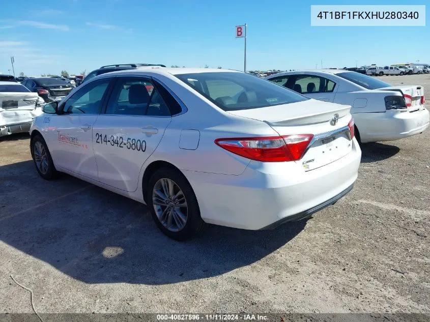 2017 Toyota Camry Se VIN: 4T1BF1FKXHU280340 Lot: 40827596