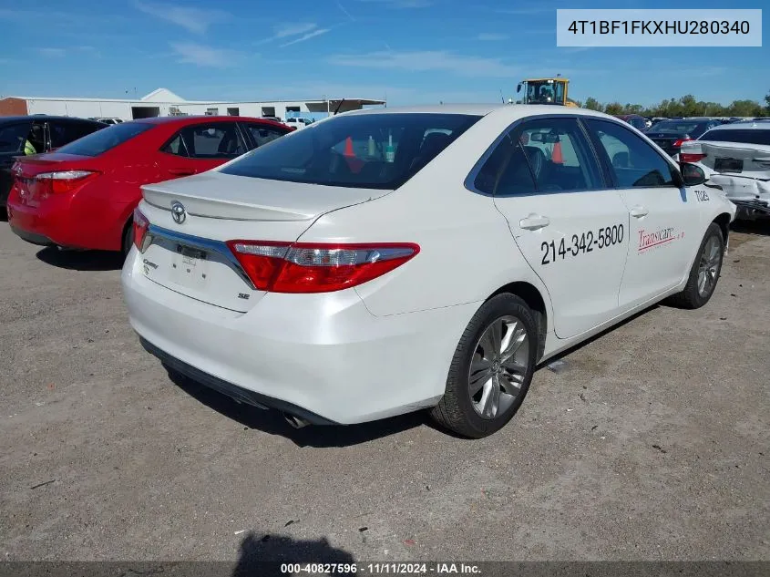 2017 Toyota Camry Se VIN: 4T1BF1FKXHU280340 Lot: 40827596