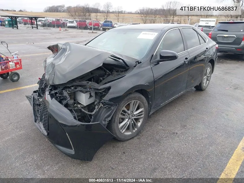 2017 Toyota Camry Se VIN: 4T1BF1FK0HU686837 Lot: 40831513