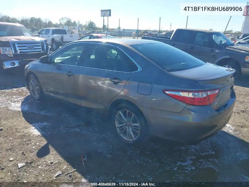 2017 Toyota Camry Se VIN: 4T1BF1FK8HU689906 Lot: 40845639