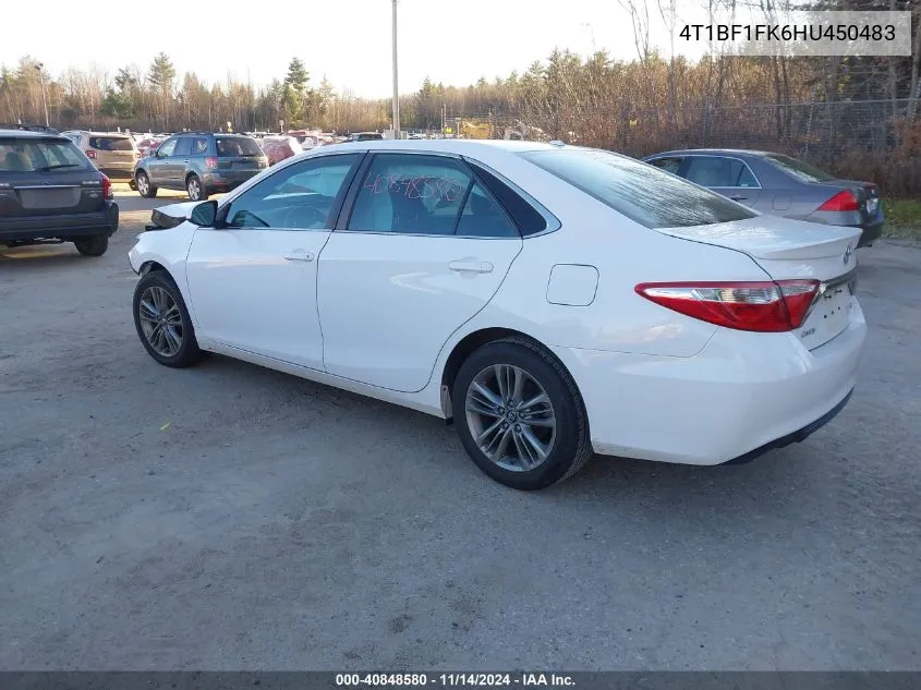 2017 Toyota Camry Se VIN: 4T1BF1FK6HU450483 Lot: 40848580