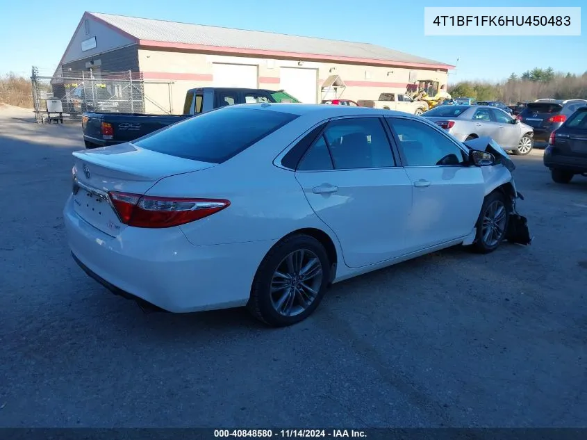 2017 Toyota Camry Se VIN: 4T1BF1FK6HU450483 Lot: 40848580