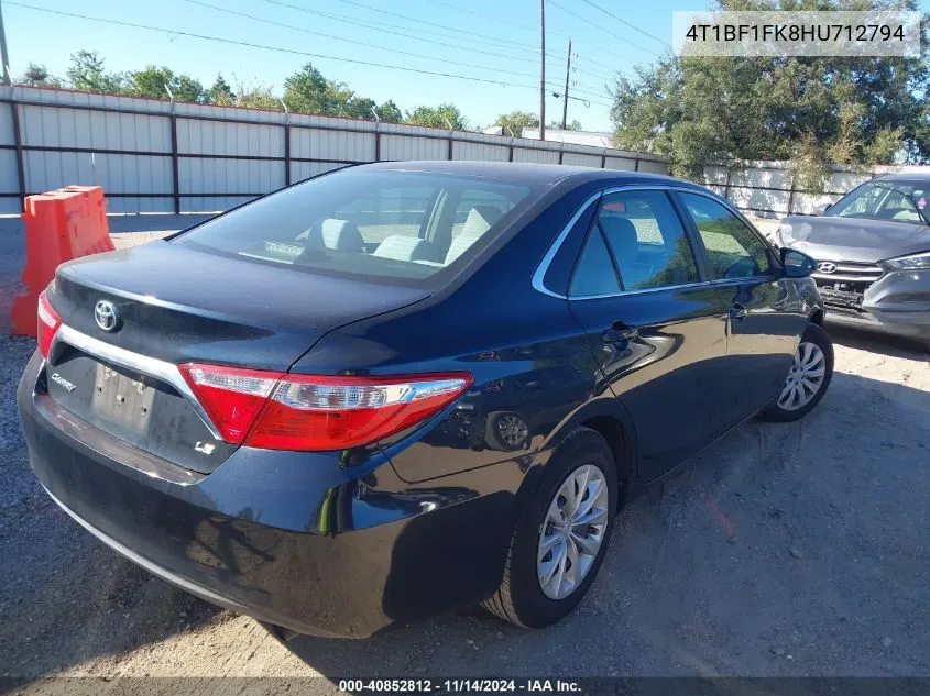 2017 Toyota Camry Le VIN: 4T1BF1FK8HU712794 Lot: 40852812