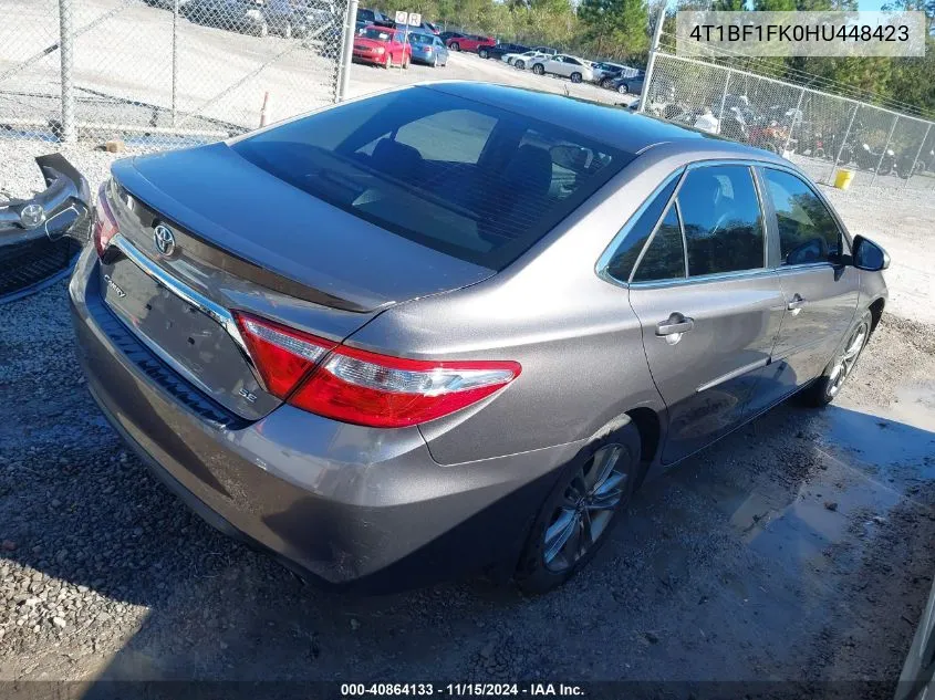 2017 Toyota Camry Se VIN: 4T1BF1FK0HU448423 Lot: 40864133