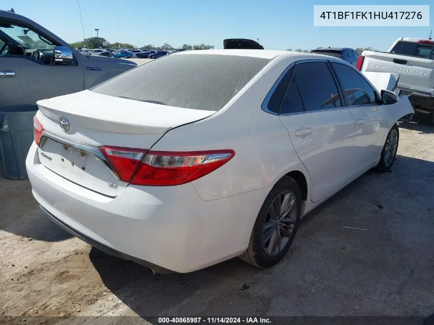 2017 Toyota Camry Se VIN: 4T1BF1FK1HU417276 Lot: 40865987