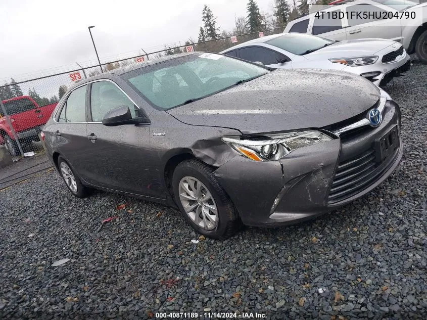 2017 Toyota Camry Hybrid Le VIN: 4T1BD1FK5HU204790 Lot: 40871189