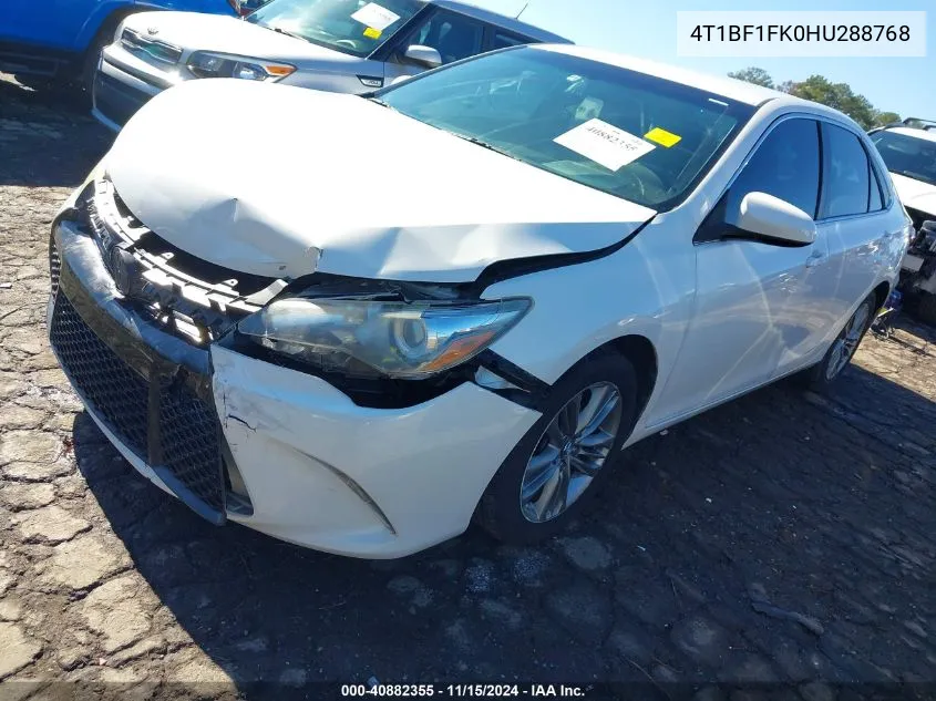 2017 Toyota Camry Se VIN: 4T1BF1FK0HU288768 Lot: 40882355