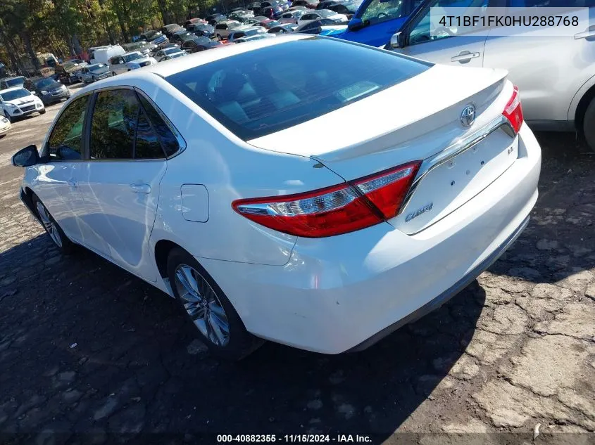 2017 Toyota Camry Se VIN: 4T1BF1FK0HU288768 Lot: 40882355