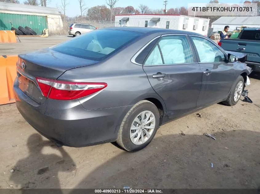 2017 Toyota Camry Le VIN: 4T1BF1FK0HU710781 Lot: 40903213