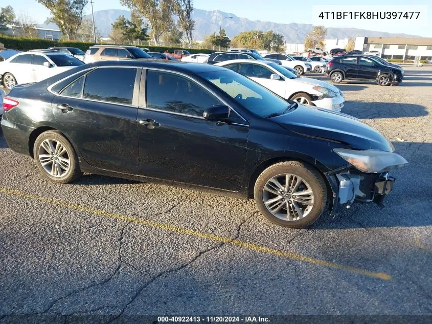 2017 Toyota Camry Se VIN: 4T1BF1FK8HU397477 Lot: 40922413