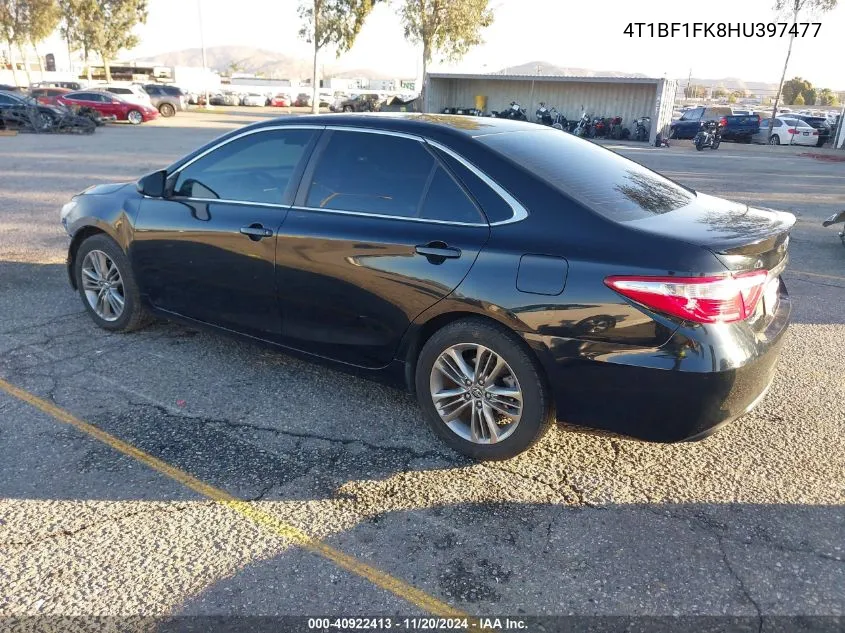 2017 Toyota Camry Se VIN: 4T1BF1FK8HU397477 Lot: 40922413