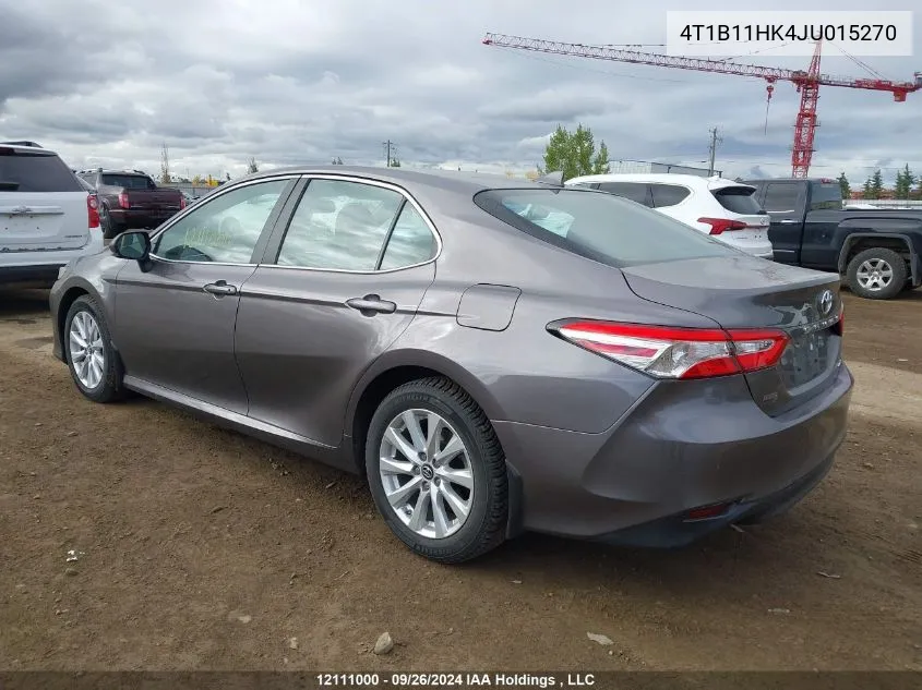 2018 Toyota Camry L/Le/Xle/Se/Xse VIN: 4T1B11HK4JU015270 Lot: 12111000