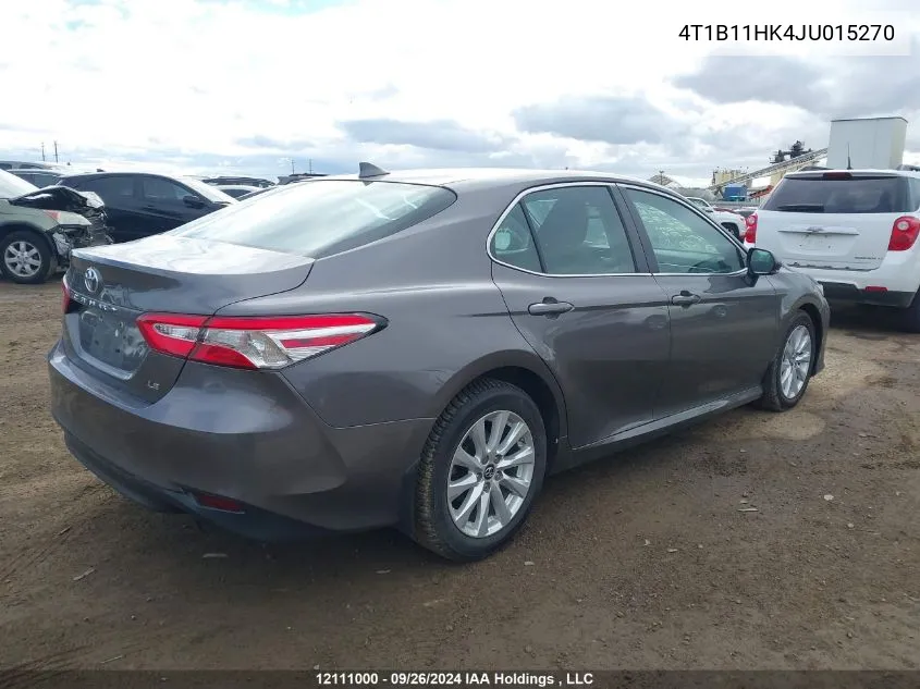 2018 Toyota Camry L/Le/Xle/Se/Xse VIN: 4T1B11HK4JU015270 Lot: 12111000