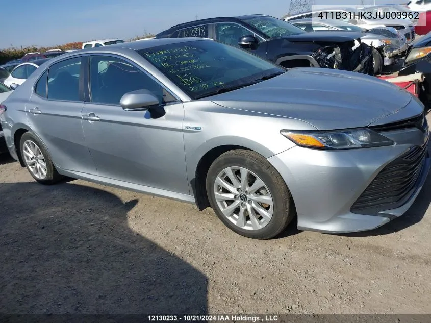 2018 Toyota Camry Le VIN: 4T1B31HK3JU003962 Lot: 12130233