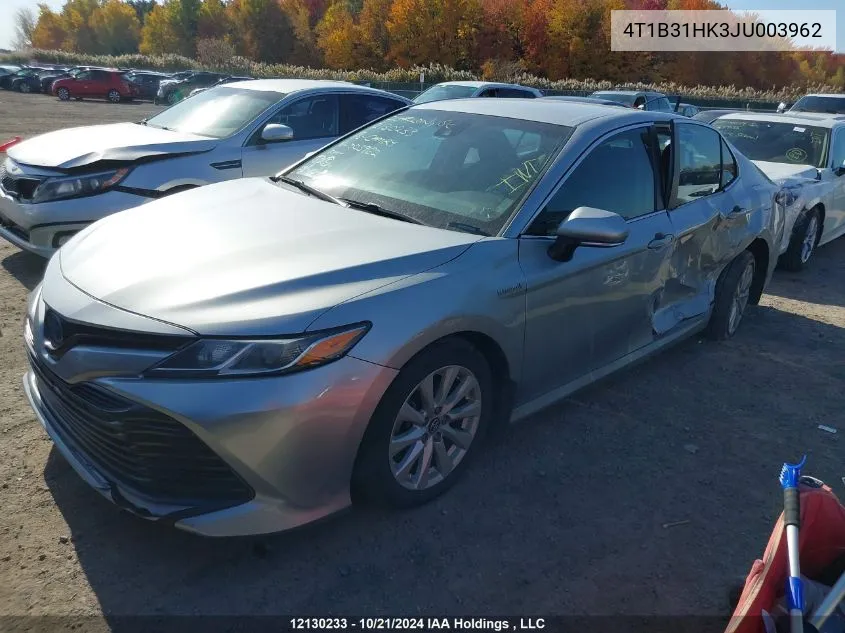 2018 Toyota Camry Le VIN: 4T1B31HK3JU003962 Lot: 12130233