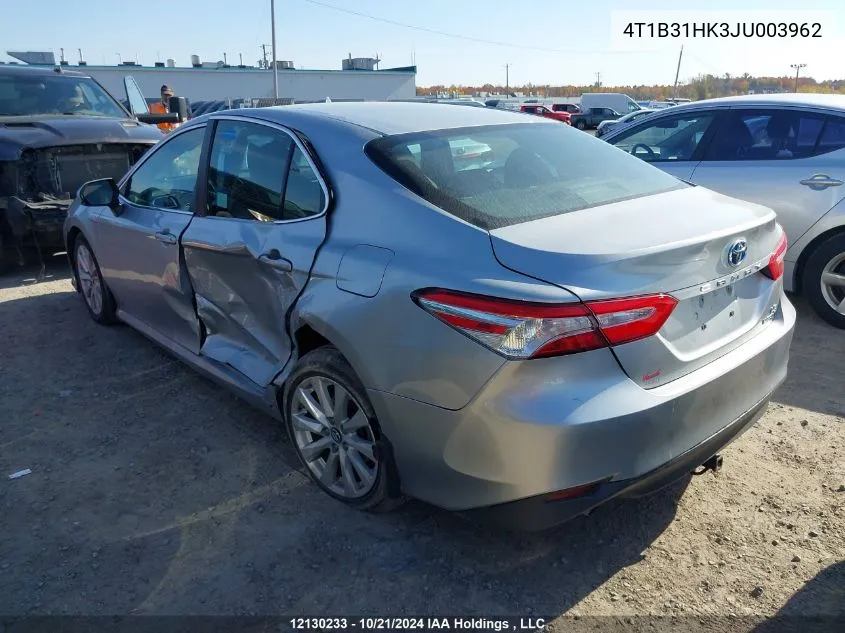 2018 Toyota Camry Le VIN: 4T1B31HK3JU003962 Lot: 12130233