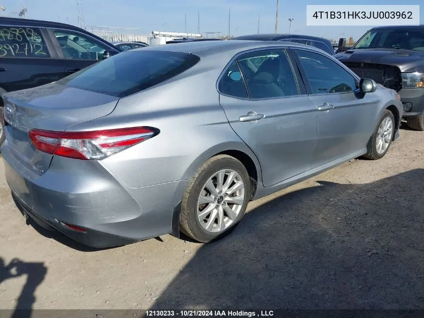 2018 Toyota Camry Le VIN: 4T1B31HK3JU003962 Lot: 12130233