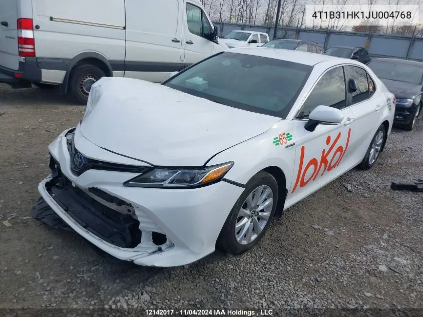 2018 Toyota Camry Le VIN: 4T1B31HK1JU004768 Lot: 12142017