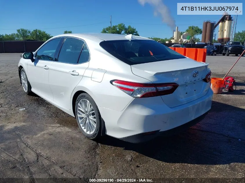 2018 Toyota Camry Xle VIN: 4T1B11HK3JU067974 Lot: 39296190