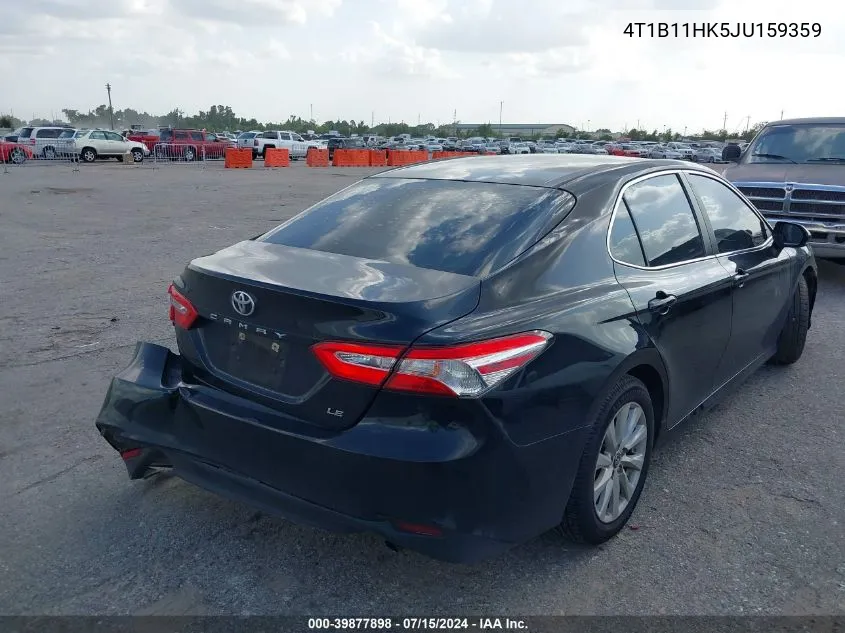 2018 Toyota Camry Le VIN: 4T1B11HK5JU159359 Lot: 39877898